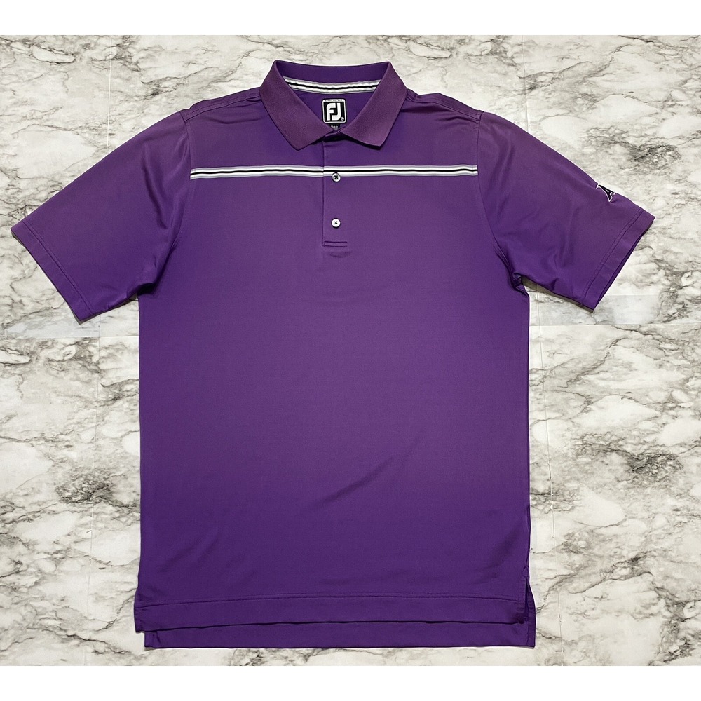 FootJoy‎ Athletic Fit Golf Polo Men's Shirt Size M Purple Short Sleeve Emb Logo